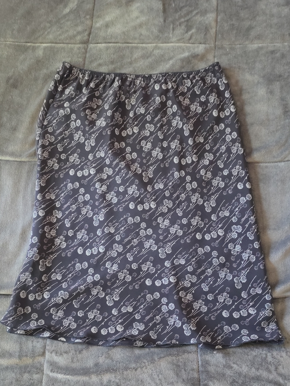 Norton McNaughton Navy Midi Skirt with White Floral Print